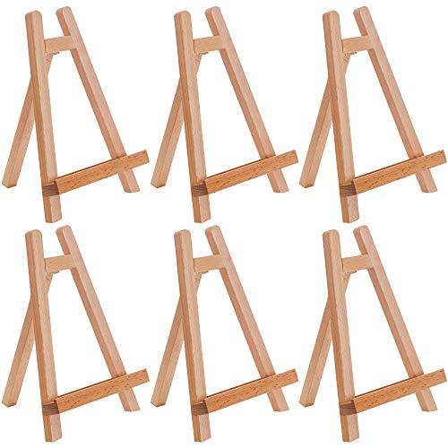 US Art Supply 10.5" Small Wooden Tabletop Easel (6 Pack) for Painting and Display Stand - A-Frame Table Top Easel, Canvas Holder