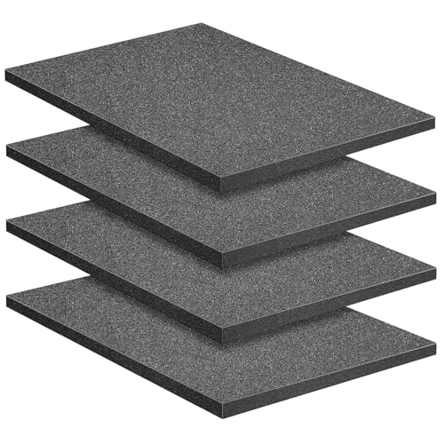 DECOHS 4 Pcs Polyurethane Foam Sheet- 16 x 12 x 1 Inch Cuttable Foam Inserts for Cases- Packing Foam Pads for Toolbox Camera Storage and Crafts - size: 16x12x1 inch