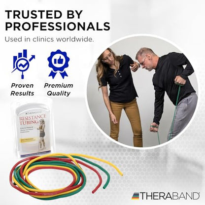 THERABAND Resistance Tubes, Band, Exercise, Set - color: Yellow/Red/Green - Beginner Set