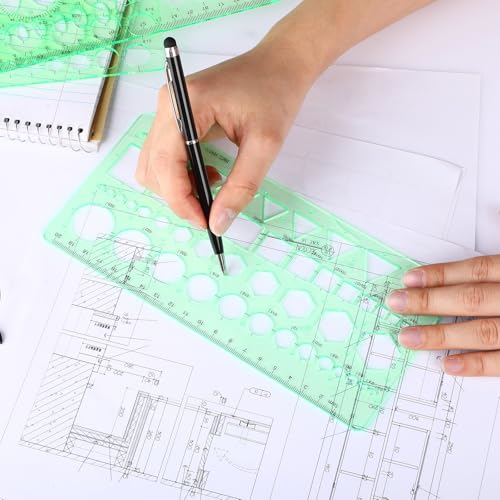 5 Pack Circle Template Circle Round Stencil Templates for Drafting Drawing Stencils Drafting Tools for Office and School Building Formwork Drawings Templates, Large and Small Size