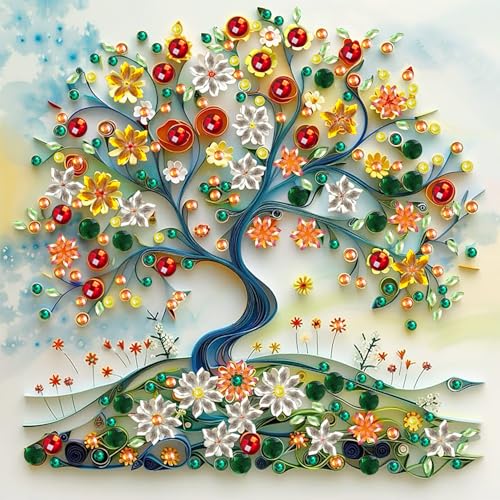 AIBOERL Diamond Art Kits for Adults,Tree Special Shape Diamond Painting | Special Shape Tree Diamond Painting for Beginners DIY Rhinestone 5D Diamond dots(Gemstone Craft)Wall Art Gift 12x12IN - color: DP03954