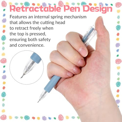 Knife Pen, A Complete Set Craft Cutting Tool Paper Cutter Pen Carving Tools for DIY Drawing Scrapbooking Tools and Crafting Utility Precision (6 Colors)