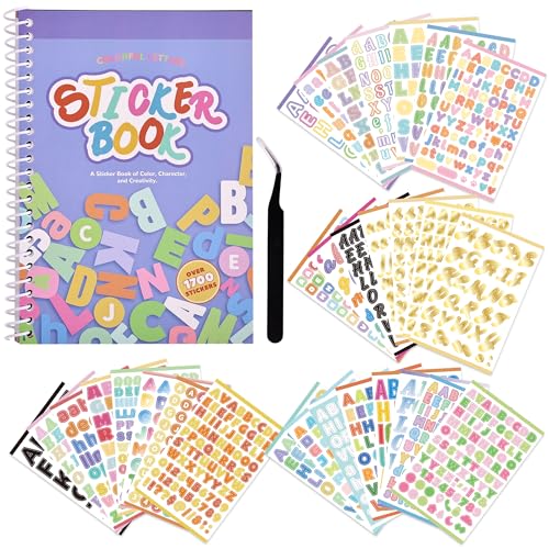 1700+ Pcs Alphabet Stickers, 30 Sheets Self-Adhesive Mixed-Size Mini Letter Colorful Alphabet Number Sticker for Labels DIY Crafts Art Making, Decals for Sign, Notebook, Classroom, Door, Card Decor - style: Quote Style 4