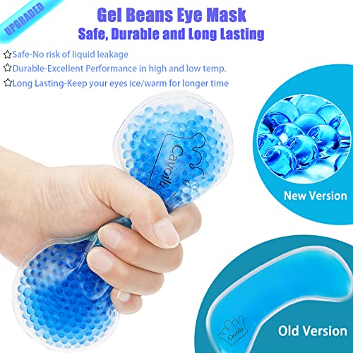 Cooling Sleep Mask w/Gel Eye Mask, Silk Eye Mask for Sleeping, Heated Eye Masks, Blindfold Eye Cover Sleeping Mask for Home Office Travel, Gifts for Men Women, Stocking Stuffers (Blue) - color: Blue