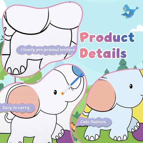 Anseal 12 Packs Pre Drawn Canvas to Paint, 4" X 4" Animal Pre-Printed Canvas Paint Party, Stretched Outline Painting Boards for Beginners, Party Favor - style: Animal2