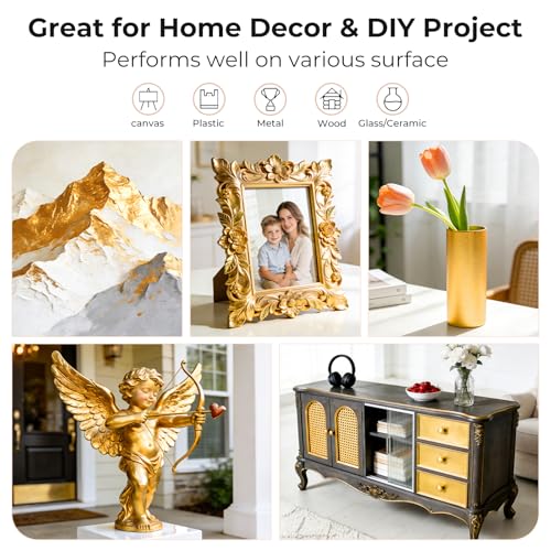 Nicpro Metallic Gold Acrylic Paint, 69oz/2040ml Large Gold Leaf Paint | Non Toxic, Non Fading Craft Paints for Metal, Wood, Clay, Fabric, Canvas, Furniture, Handcrafts, Art Supplies - color: Gold, size: 69 Fl Oz (Pack of 1)