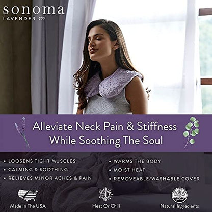 Luxury Eucalyptus Heatable/Chillable Neck Pillow by Sonoma Lavender, Microwaveable for Neck and Shoulders with Removable Washable Covers, Great for Relaxation and Relief (Eucalyptus, Silver Fox) - color: Silver Fox