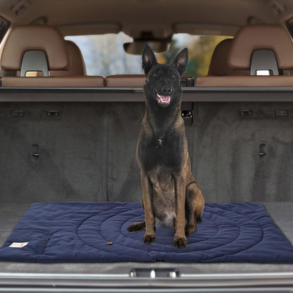 Lightly Padded Roll-Up Travel Dog Mat Settle & Place Training - color: Blue, size: Medium(37.4"x25.6")