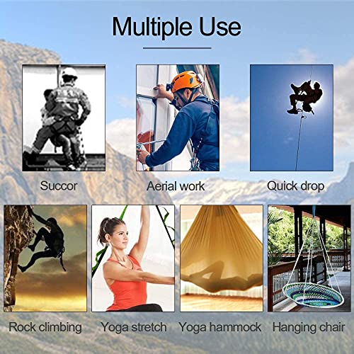 NRC&XRC Aerial Yoga Hammock Daisy Chains, 22kN Adjustable Daisy Chain Strap with Loops, Climbing Strap Nylon Chain Sling, No Stretch(150mm)