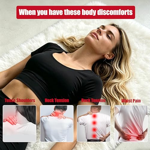 Neck and Shoulder Relaxer, Cervical Traction Device for Neck Support and Posture Alignment, Neck Stretcher Pillow with Acupressure Points (Black)