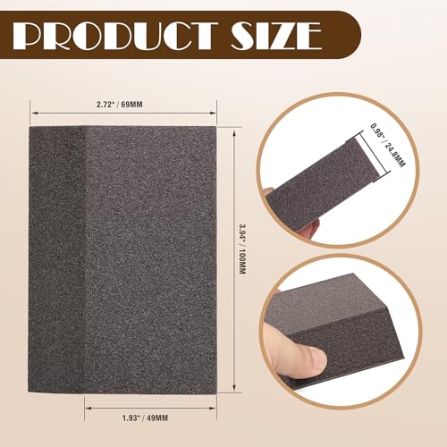220 Grit Angled Sanding Blocks, Jamiikury Fine Sponge Sand Block Washable and Reusable, Wet & Dry Sandpaper Block for Wood Metal Drywall and Furniture Paint - Pack of 8 - size: 220 Grits