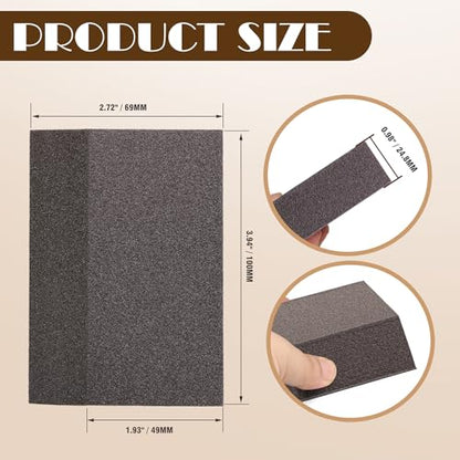 220 Grit Angled Sanding Blocks, Jamiikury Fine Sponge Sand Block Washable and Reusable, Wet & Dry Sandpaper Block for Wood Metal Drywall and Furniture Paint - Pack of 8 - size: 220 Grits