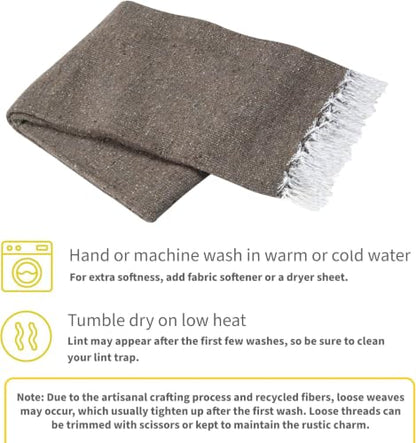 Cozumel Bulk Mexican Yoga Blanket, 10 Pack, Mocha - color: Mocha