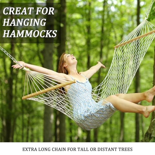 2 Pack 44in Hanging Swing Chain with 4 Carabiners, 660LB Capacity Hanging Kits Heavy Duty Hanging Chair Hardware for Hammock Swing Hanging Chair Punching Bags Sandbag Indoor Outdoor Yoga Gym (Silver) - color: Silver, size: 2 Pack 44 inch