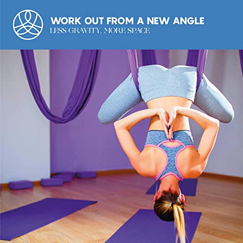 Aerial Yoga Hammock Swing, 4.5 Yards, Aerial Silks with Hardware - color: Royal-Purple, size: 4.5 yards