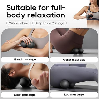 Peanut Massage Ball for Myofascial Release & Plantar Fasciitis Pain Relief - color: Black-single Pack