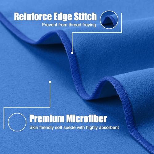 Quick Dry Travel Towel, 3 Sizes 1 Pack Camping Microfiber Towel, Lightweight Fast Drying Towels Set 60"x30", 30"x15", 15"x15" w/Bag for Gym, Beach, Hiking, Swimming, Dark Blue - color: Dark Blue
