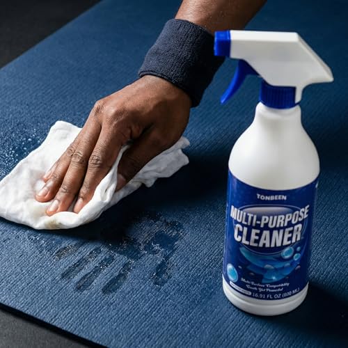 Multi-Surface Cleaner Spray for Yoga Mat, Exercise Mat, Gym Equipment & Rubber Flooring - Quick Dry No-Rinse Formula, Remove Dirt, Sweat Stains & Light Oils, Daily Surface Cleaning Spray, 500ml