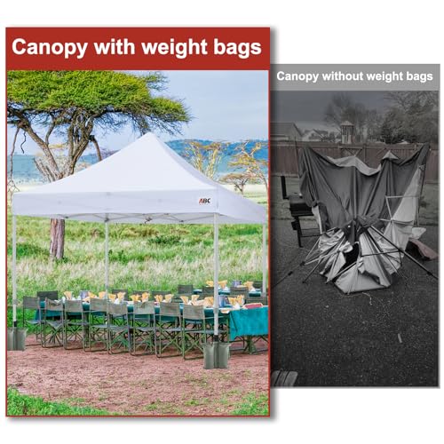 ABCCANOPY Canopy Weights 150 LBS Tent Sand Bags,4-Pack Gray(No Sand) - color: Gray, size: 150 LBS