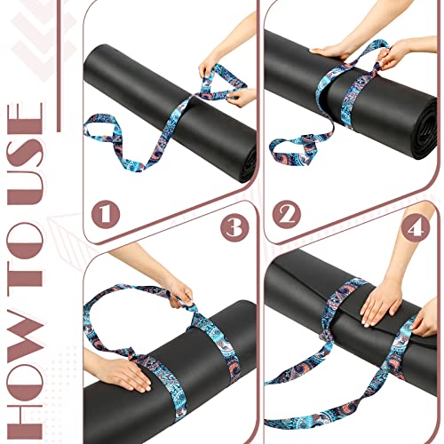Minatee 2 Pcs Yoga Mat Strap Sling Adjustable Thick Mat Carrier Stretching Strap Yoga Mat Sling Holder Women Stretching Band