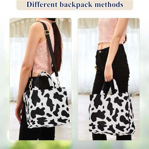 Naanle Chic Pattern Corduroy Satchel Tote Shoulder Bag for Women Weekender Travel Beach Shopping Gym - color: Multi-cow, size: L-13.7 x 12.2 x 5 Inches