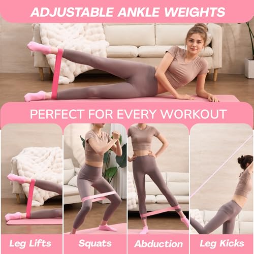 Pilates Kit for Women – Home Pilates Equipment Set with Pilates Ring & Ball, Resistance Band, Ankle Resistance Bands with Cuffs, Grip Socks & Massage Ball – Full Body Home Workout Essentials