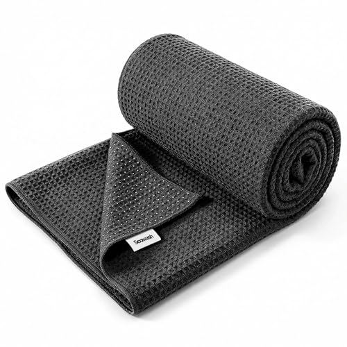 Hot Yoga Mat Towel, Non-Slip Grip Microfiber 26.5x72in - color: Carbon Black, size: 26.5 inch X 72 inch