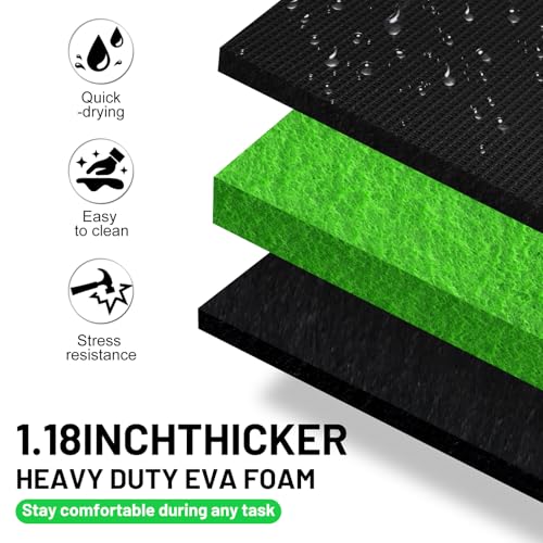 Foldable Mechanic Kneeling Pad,22.44" Wide EVA Foam Mat,1 Pack,Green - color: Green & Black