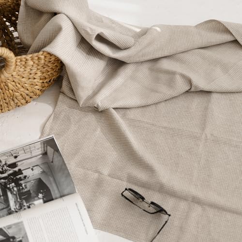 Linen Towel for Bathroom - 28x52-inch Waffle Weave Bath Towel - color: White Natural, size: Bath Towel