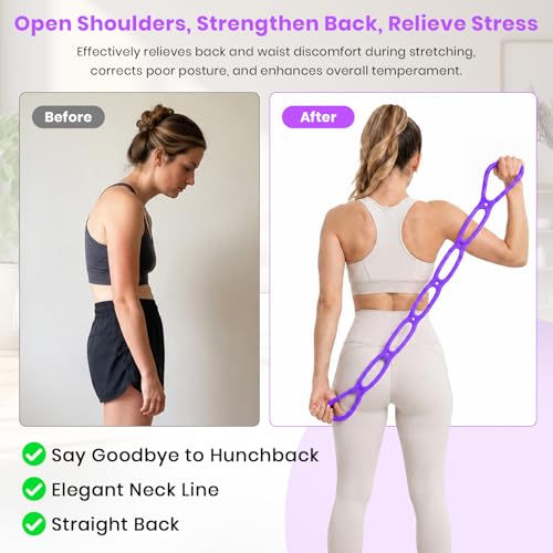 7 Ring Adjustable Resistance Bands, Workout Stretch Fitness Resistance Exercise Band with 7-Level, Ideal for Women Men Yoga/Pilates/Physical Therapy/Home Gym for Arm/Shoulders/Foot/Leg Fitness - color: Purple