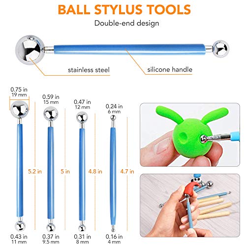LotFancy 30PCS Clay Tools Kit for Beginners, Polymer & Air Dry Clay Sculpting Tools with Carrying Pouch, Pottery Ceramic Modeling Carving Tools Set for Adults Kids Art Crafts