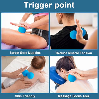 Aegero Peanut Massage Ball-Double Lacrosse Massage Ball (Blue Firm Ball)