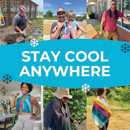 SHAKEitCOOL Original Cooling Towel – Soft, Lightweight, Heat Relief – Perfect for Biking, Running, Yoga, Gym, Gardening – DeepDive - color: Deepdive