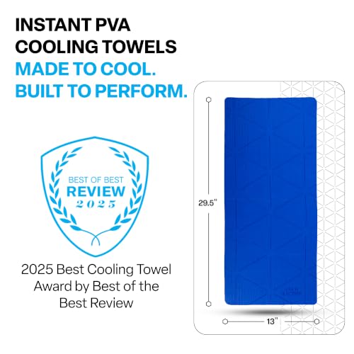 COLD FACTOR Instant PVA Cooling Towels, Cooling Neck Wraps, Blue, 1 Pack - color: Blue