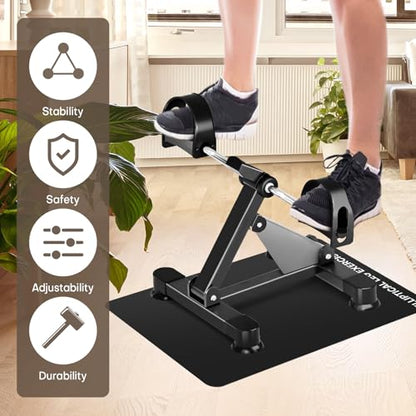 Under Desk Elliptical Mat - Non-Slip Exercise Equipment for Peloton Bike, Small Exercise Mat for Desk Workout Equipment - color: Black 2