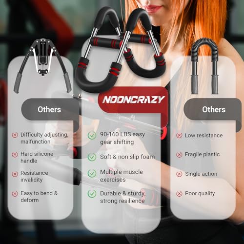 Twister Arm Trainer, 30-120 lbs Adjustable Chest Workout Equipment | 4 Spring & Poster for Men & Women, Detachable Power Twister Home Fitness Equipment for Enhancing Upper Body Muscle - color: Crimson