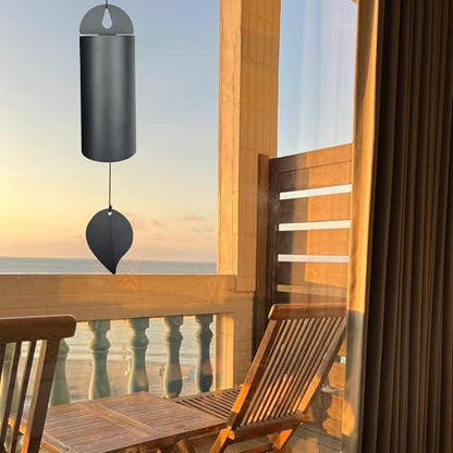 Deep Resonance Serenity Bell, Large Deep Tone Wind Chimes for Outside - size: Black