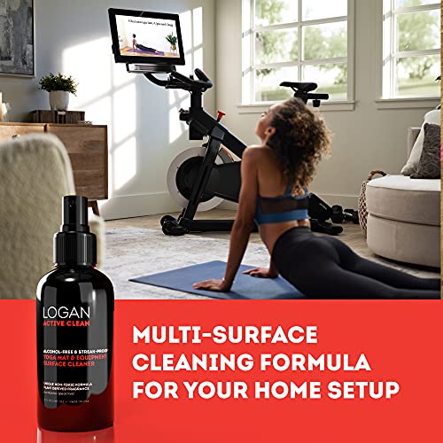 Refreshing Yoga Mat & Equipment Surface Cleaner and High-Performance Microfiber Waffle Towel Duo - Alcohol-Free & Streak-Proof - 8 Ounce, Eucalyptus Spearmint