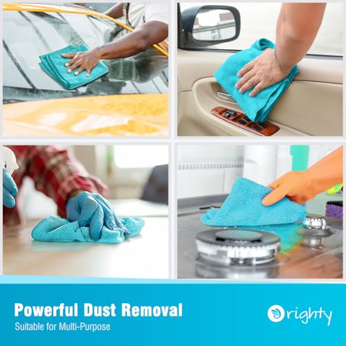 Orighty Microfiber Cleaning Cloth, Cleaning Rags, 12 Pack, 12x11 in, Blue - color: Blue, size: 12 Pack