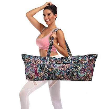 IwIeIaIrI Yoga Mat Bag Cylinder for Women with Large Zipper Pocket - color: Red