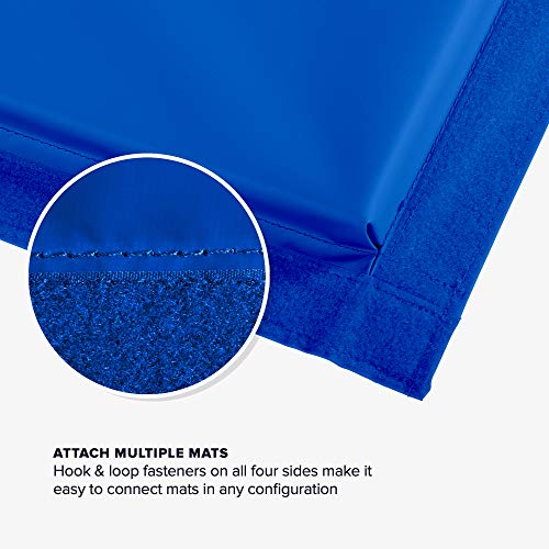 We Sell Mats Gymnastics Mat, Folding Tumbling Mat, Portable with Hook & Loop Fasteners - color: Blue, size: 4 ft x 8 ft x 2 in