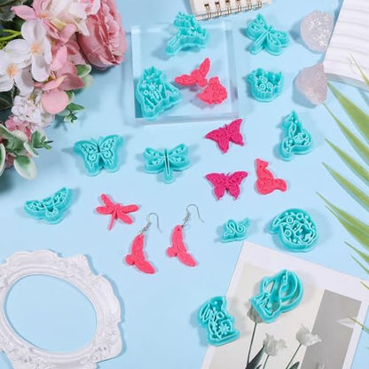 ORIGACH 12 Pcs Forest Animals Polymer Clay Cutters Set | Wildflowers Design Clay Cutters for Polymer Clay Jewelry Earrings with a Clear Storage Box - style: Forest Animals