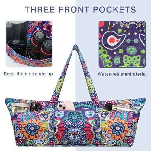 Yoga Mat Bag Yoga Mat Carrier with Shoes Compartment & Wet Pocket Pilates Bag with Zipper Pockets & Yoga Mat Holder Strap Yoga Bags and Carriers Fits All Your Stuff - color: Paisley