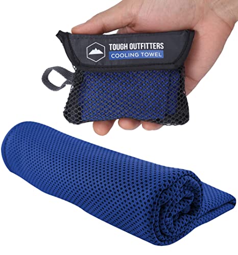 Tough Outdoors Cooling Towels for Neck Face - Neck Cooling Towel for Hot Weather Yoga Sports Golf Sweat - Instant Cold Towel - color: Royal Blue, size: Single Pack