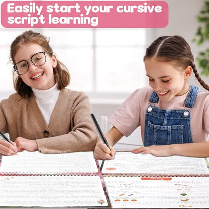 gisgfim 2 Pack Grooved Cursive Handwriting Workbook Magic Grooved Cursive Reusable Handwriting Practice with Disappearing Ink Pens Learning Activities Supplies (Jokes Riddles&Inspiring Quotes) - style: Inspirational Sentences+Jokes
