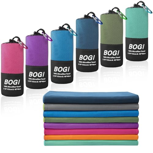 BOGI Microfiber Travel Sports Towel-Quick Dry Travel Soft Lightweight Absorbent Compact Sports Towel for Camping Gym Beach Bath Yoga Swimming Backpacking (L:60''x30''+16''x16''-Mint) - color: Mint, size: L:60''x30''+16''x16''