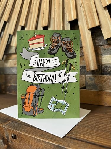 Happy Birthday Hiker | Adventurer Birthday Card | Hiking and Camping Outdoors Card - style: Hiking | Outdoor