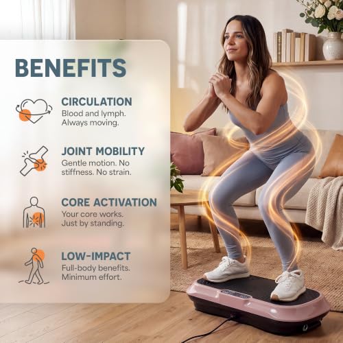 Lifepro Waver Vibration Plate Exercise Machine with 99 Speeds & 10 Presets | Resistance Bands, Non-Slip Surface, 330 lbs Capacity — Vibration Plate for Lymphatic Drainage, Body Toning, Full-Body Workout - color: Brown