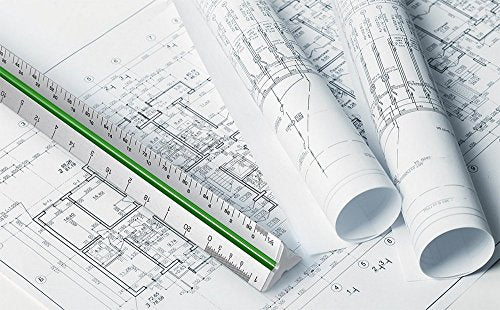 ARTEZA Architectural Scale Ruler – 12-Inch Triangular Ruler, Anodized Aluminum Tool with Laser-Etched Markings for Blueprints & Tech Drawings