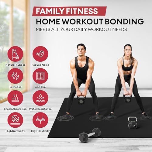YES4ALL Exercise Mat for Home Gym, Fitness Workout Mats - style: B. Rubber Large Exercise Mat